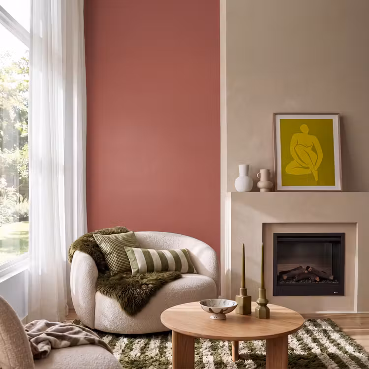 Rustic - Terracotta - Oranje Behang Vlies klein 1076 -sfeer2