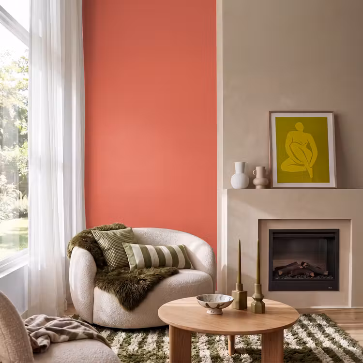Rustic - Clay - Oranje Behang Vlies klein 1076 -sfeer2