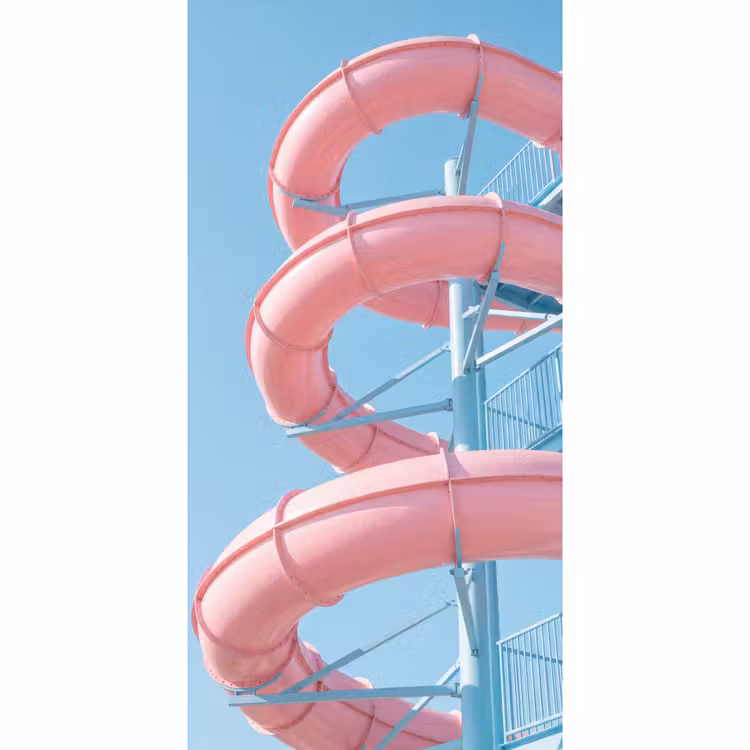 Glijbaan - Waterpark - Spiraal - Modern - Roze Behang Vlies klein -3d_website