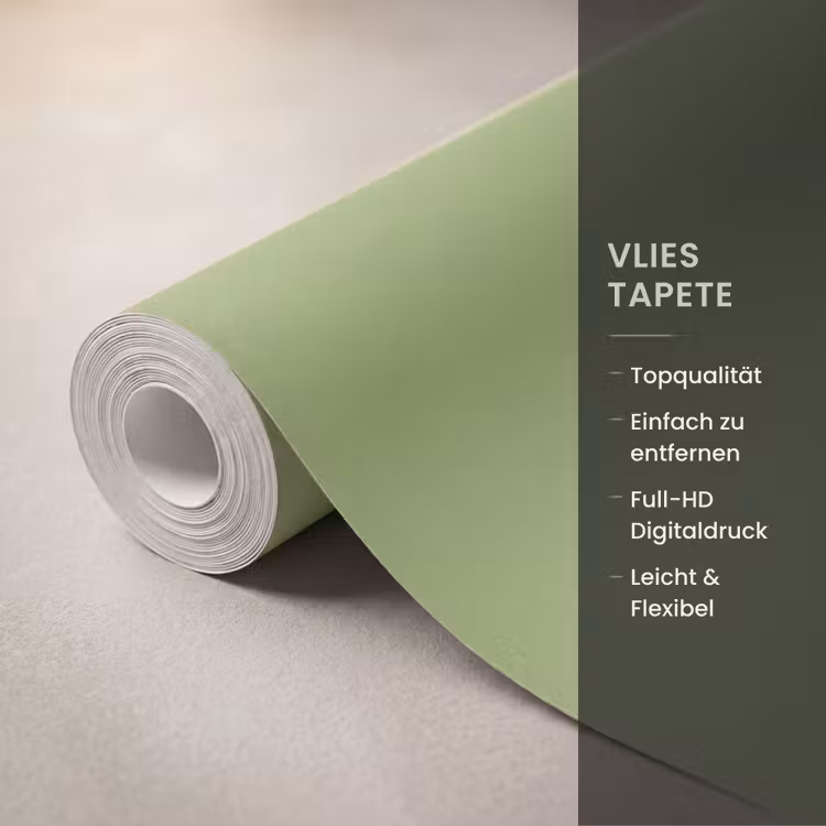 Tapete - Salbei – Grün – Grün - Sage - Green - Groen Behang Vlies klein 1076
