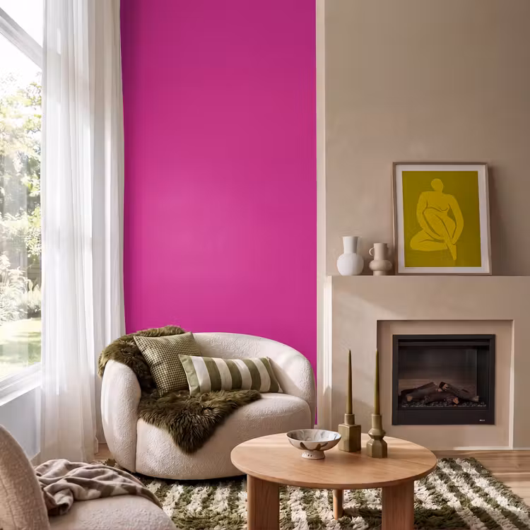 Velvet - Magenta - Roze Behang Vlies klein 1076 -sfeer2