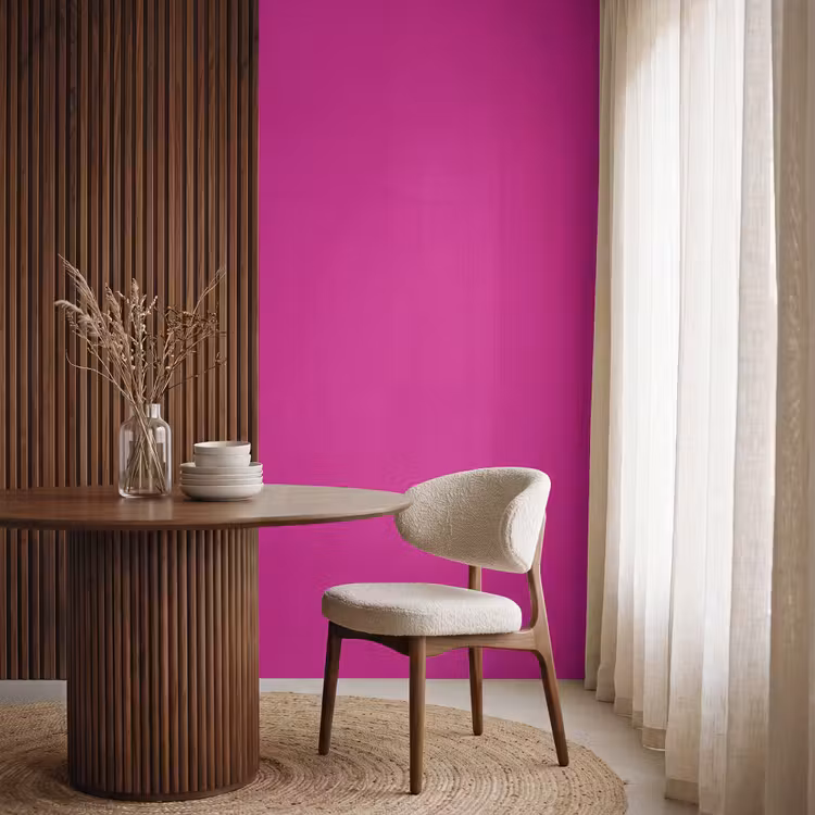 Velvet - Magenta - Roze Behang Vlies klein 1076 -sfeer1
