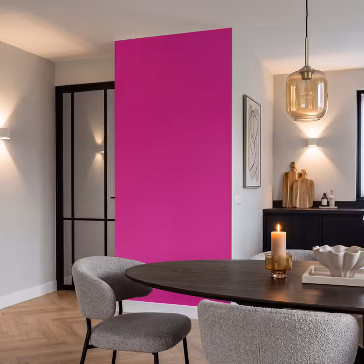 Velvet - Magenta - Roze Behang Vlies klein 1076 -sfeer3