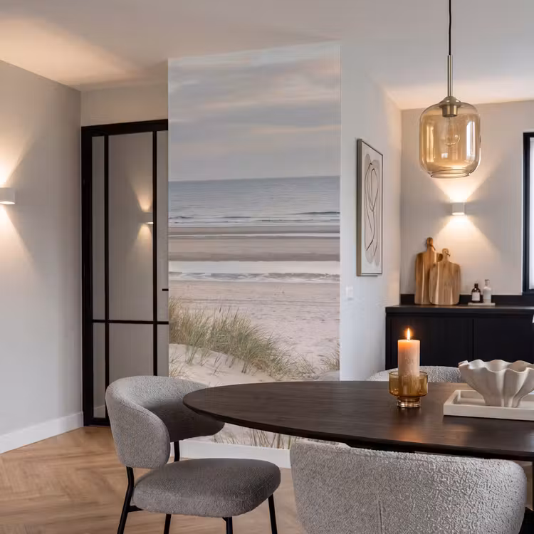 Zandstrand - Bewolkt - Duinen Behang Vlies klein -sfeer3