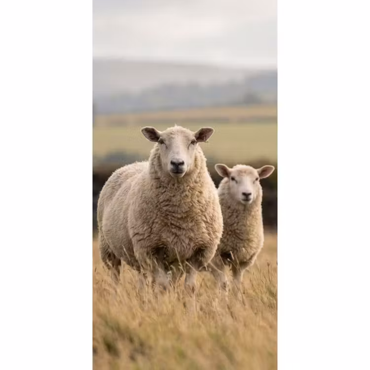 Schapen - Weidenlandschap - Heuvels Behang Vlies klein -3d_website