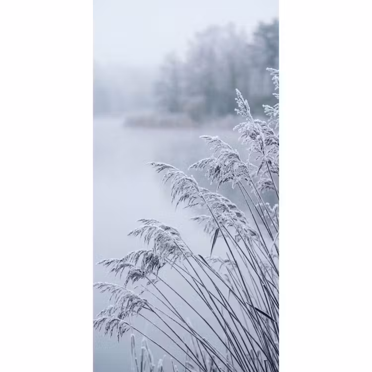 Riet - Bevroren - Winter - Natuur Behang Vlies klein -3d_website