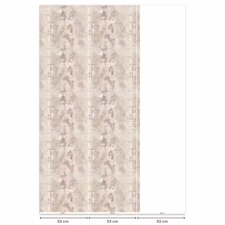 Slang - Patroon - Beige Behang Vlies klein 1076 -USP_banen