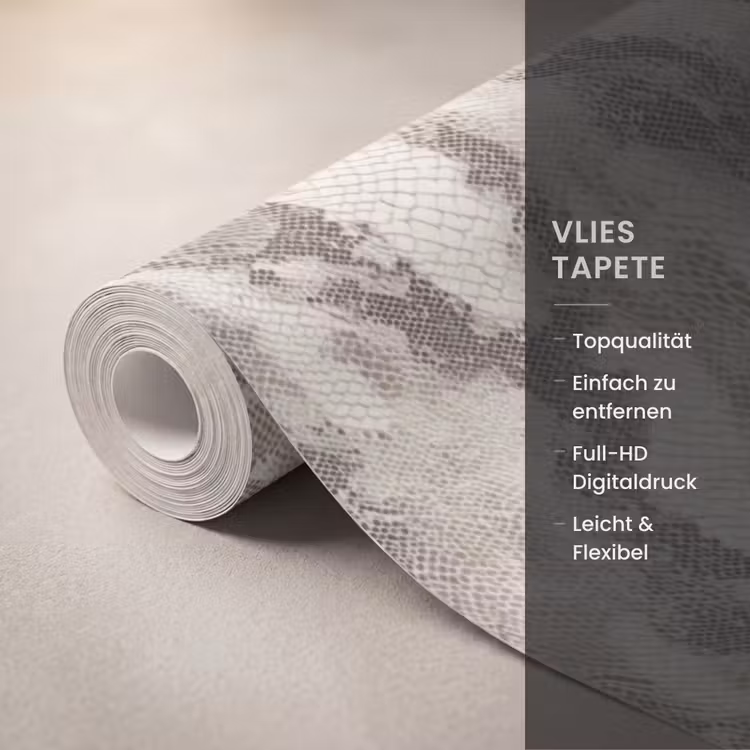 Slang - Patroon - Taupe Behang Vlies klein 1076 -USP_closeupDE
