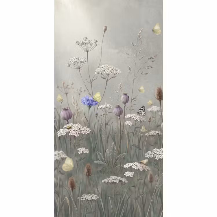 Vlinders - Wildbloemen - Illustratie - Kleurrijk Behang Vlies klein -3d_website