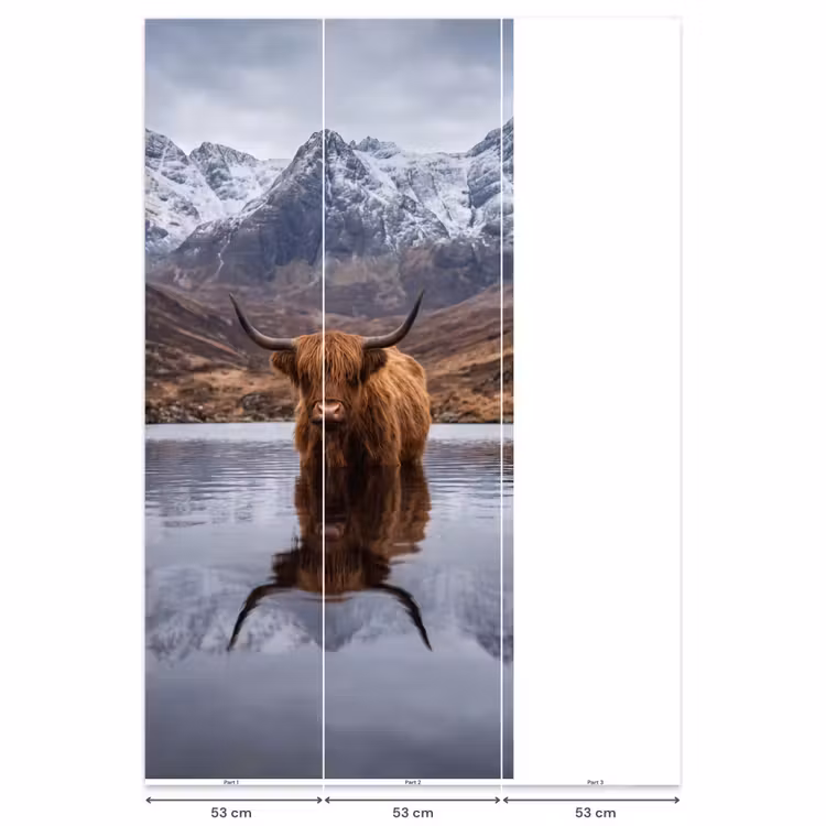Schotse hooglander - Bruin - Water Behang Vlies klein -USP_banen