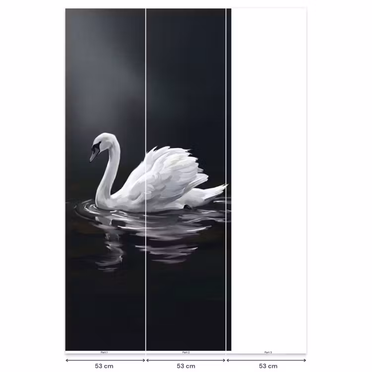 Zwaan - Water - Natuur - Realistisch - Wit Behang Vlies klein -USP_banen