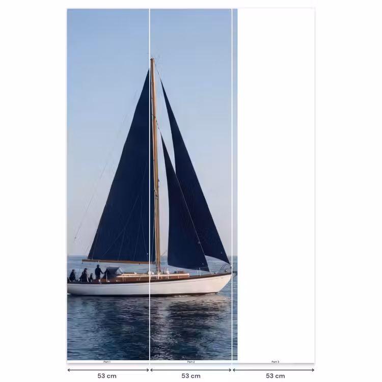 Zeilboot - Zee - Blauw Behang Vlies klein -USP_banen
