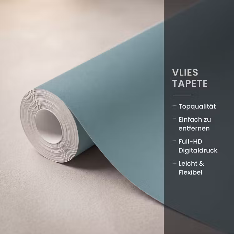 Serene - Teal - Blauw Behang Vlies klein 1076 -USP_closeupDE
