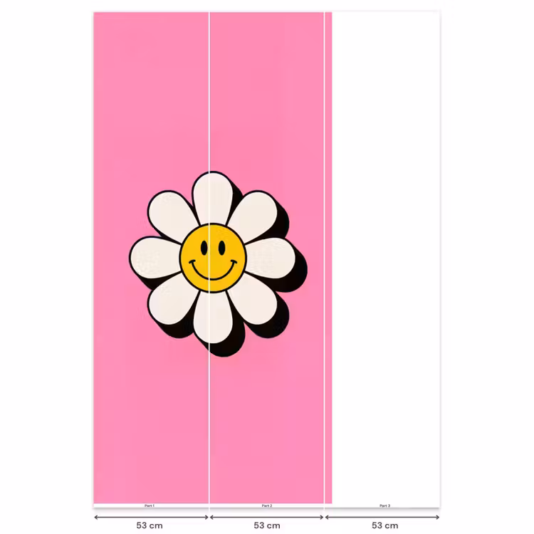 Smiley - Bloem - Roze Behang Vlies klein -USP_banen