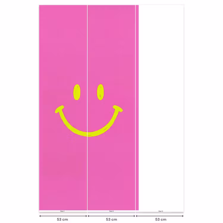 Smiley - Vrolijk - Roze Behang Vlies klein -USP_banen