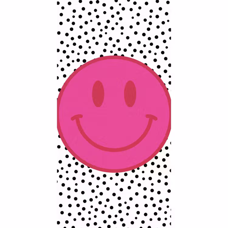 Smiley - Roze - Stippen Behang Vlies klein -3d_website