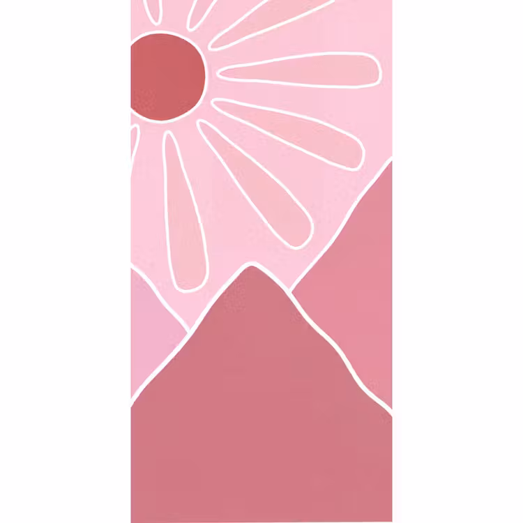 Zon - Bergen - Natuur - Abstract - Roze Behang Vlies klein -3d_website