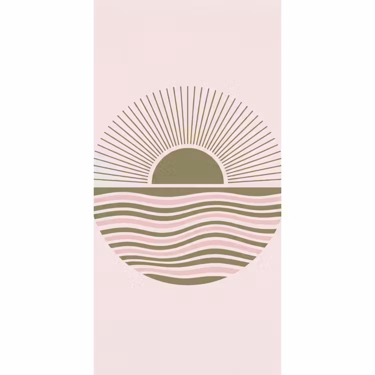 Zon - Zee - Abstract - Modern - Roze Behang Vlies klein -3d_website