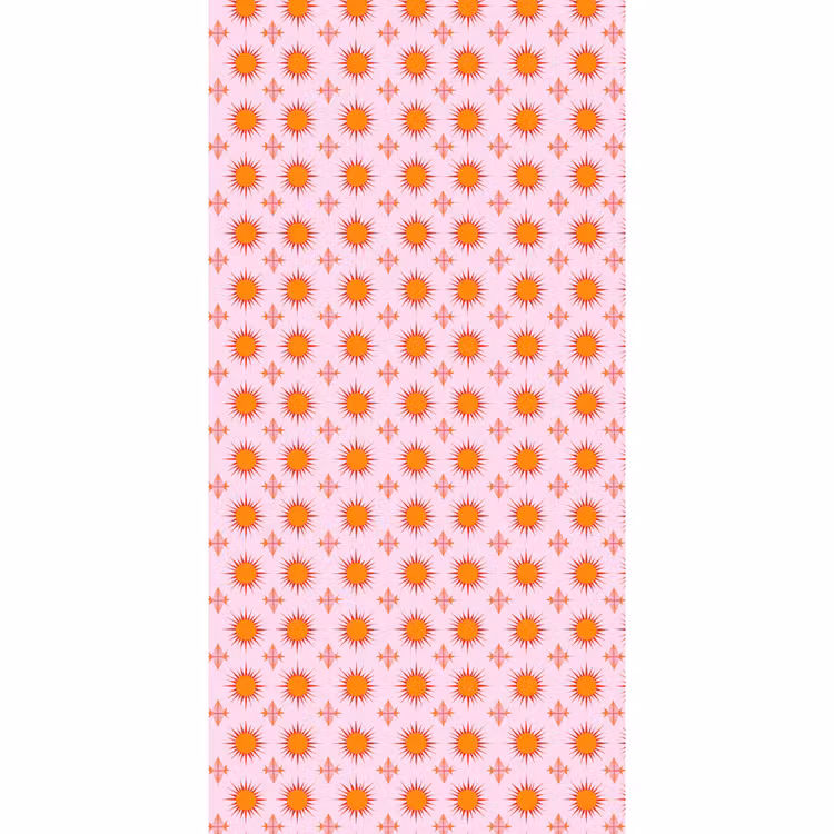 Zon - Patroon - Roze Behang Vlies klein 1076 -3d_website