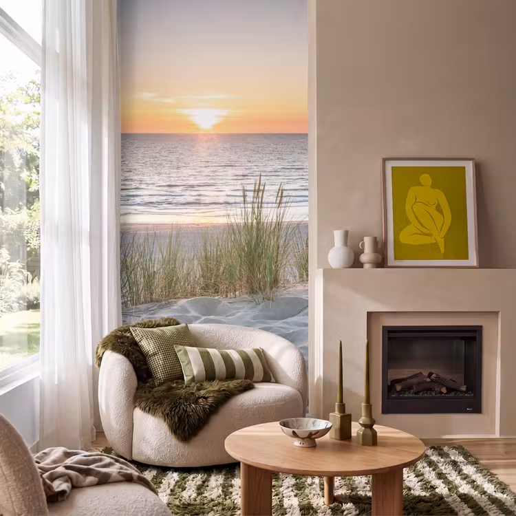 Zon - Natuur - Strand Behang Vlies klein -sfeer2