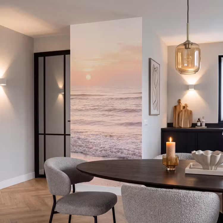 Zon - Strand - Roze Behang Vlies klein -sfeer3