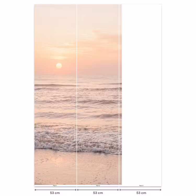 Zon - Strand - Roze Behang Vlies klein -USP_banen