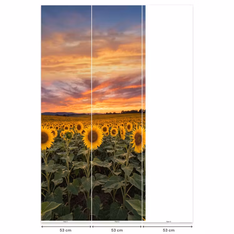 Zonnebloemen - Heuvellandschap - Geel Behang Vlies klein -USP_banen