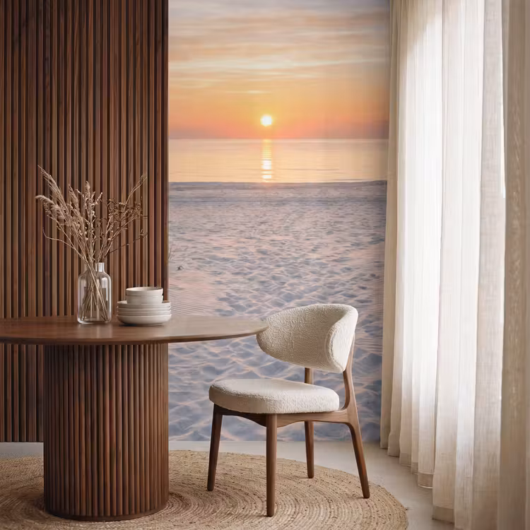 Zonsondergang - Strand - Zand Behang Vlies klein -sfeer1
