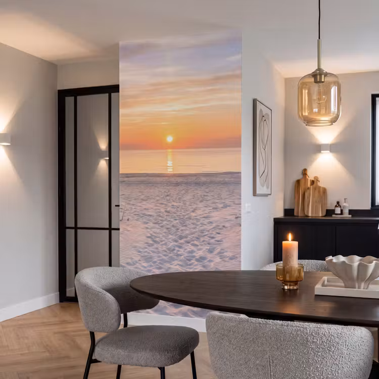 Zonsondergang - Strand - Zand Behang Vlies klein -sfeer3