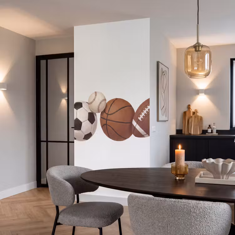 Sport - Ballen - Illustratie Behang Vlies klein -sfeer3