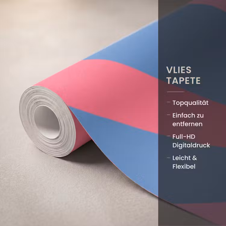 Spreuk - Grafisch - Abstract - Roze - Blauw Behang Vlies klein -USP_closeupDE