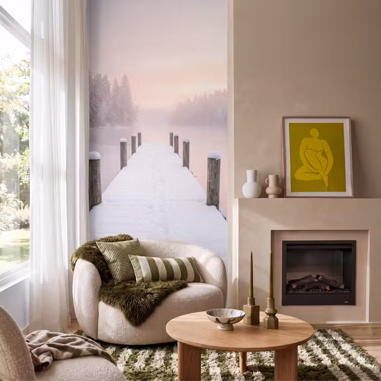 Steiger - Meer - Mist - Winter - Serene Behang Vlies klein -sfeer2