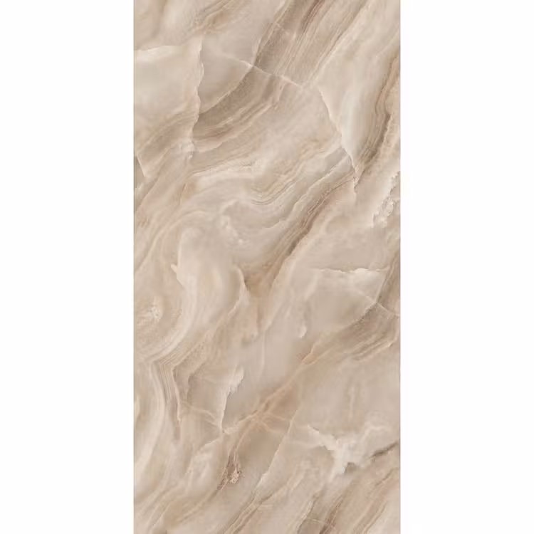 Steen - Golvend - Abstract - Beige Behang Vlies klein -3d_website