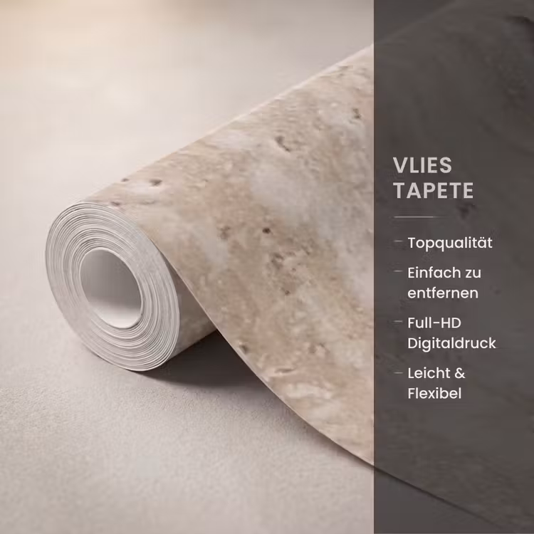 Steen - Patroon - Textuur - Natuurlijk - Beige Behang Vlies klein -USP_closeupDE