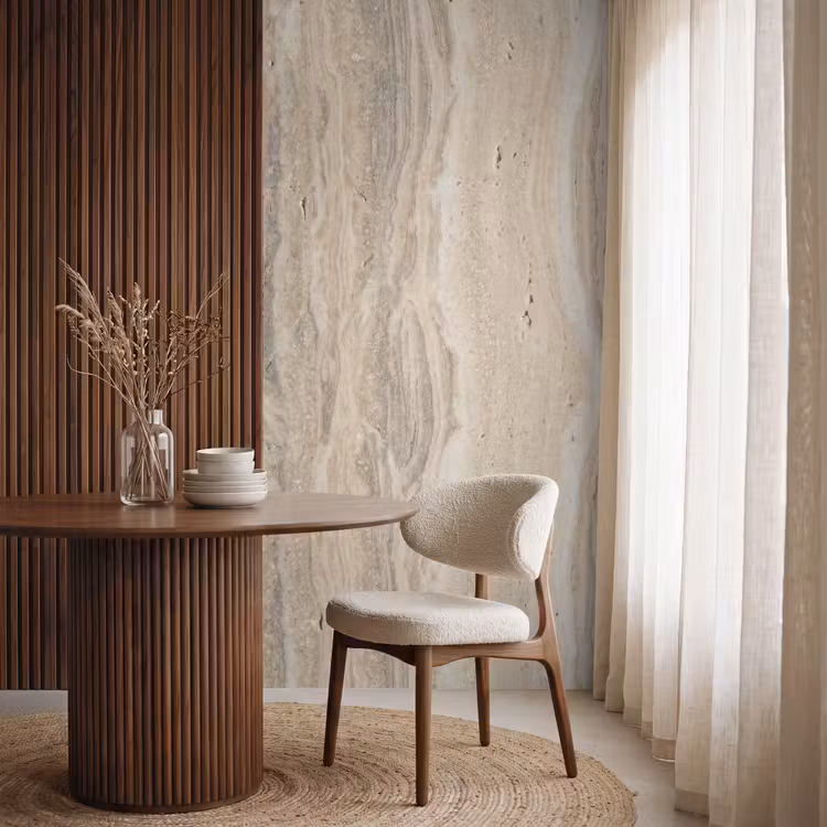 Steen - Patroon - Textuur - Natuurlijk - Beige Behang Vlies klein -sfeer1