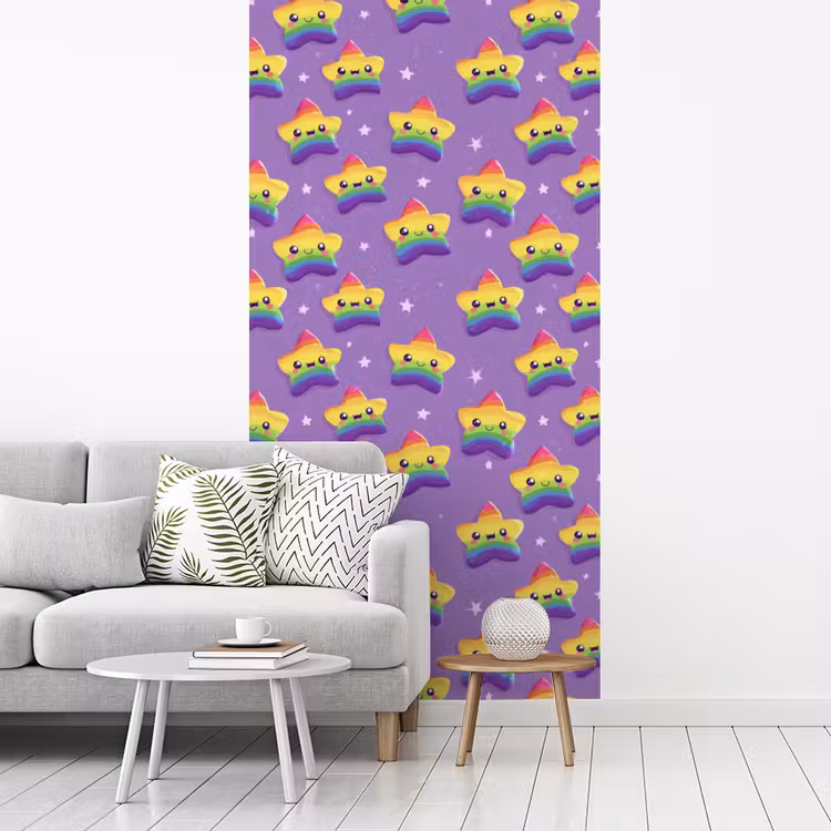 Sterren - Regenboog - Paars fotobehang vinyl groot 64 -woonkamer