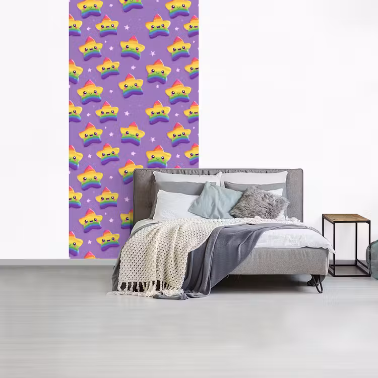 Sterren - Regenboog - Paars fotobehang vinyl groot 64 -slaapkamer