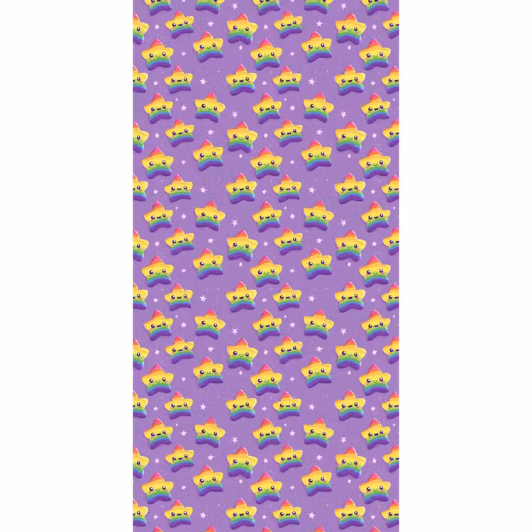 Sterren - Regenboog - Paars Behang Vlies klein 1076 -3d_website