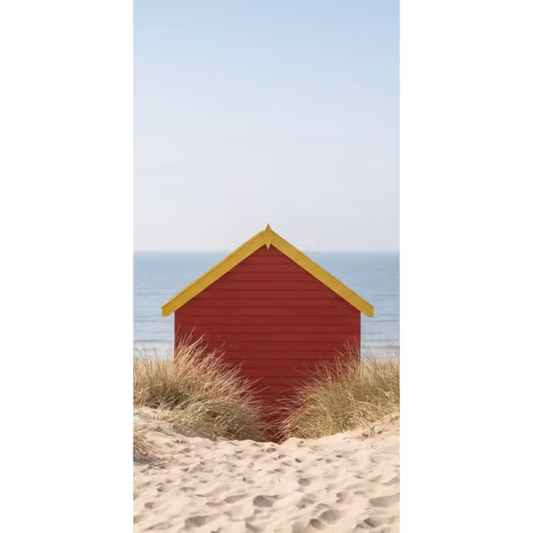 Strand - Huisjes - Kleurrijk - Duinen Behang Vlies klein -3d_website