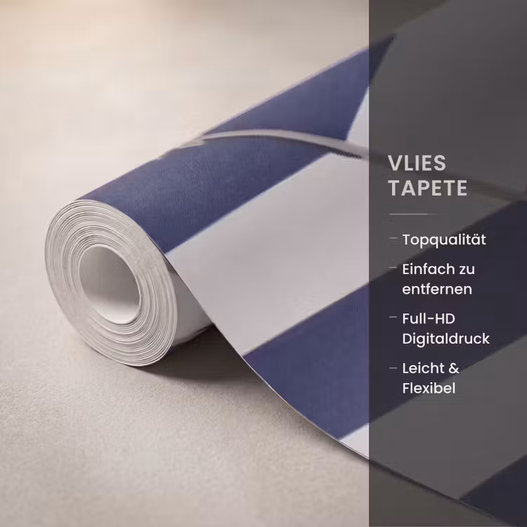 Strand - Ligstoel - Parasol - Zomer - Blauw Behang Vlies klein -USP_closeupDE