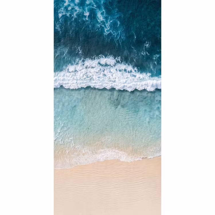 Strand - Zee - Golven - Natuur - Blauw Behang Vlies klein -3d_website