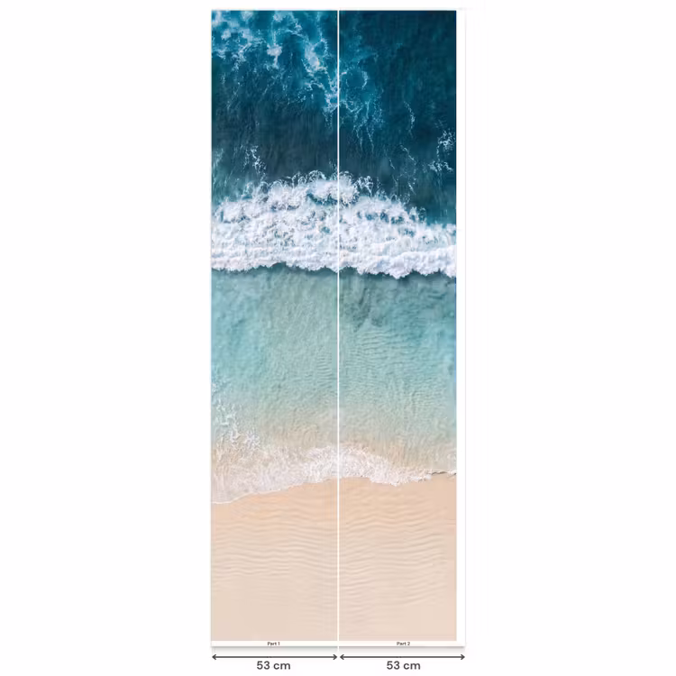 Strand - Zee - Golven - Natuur - Blauw Behang Vlies klein -USP_banen