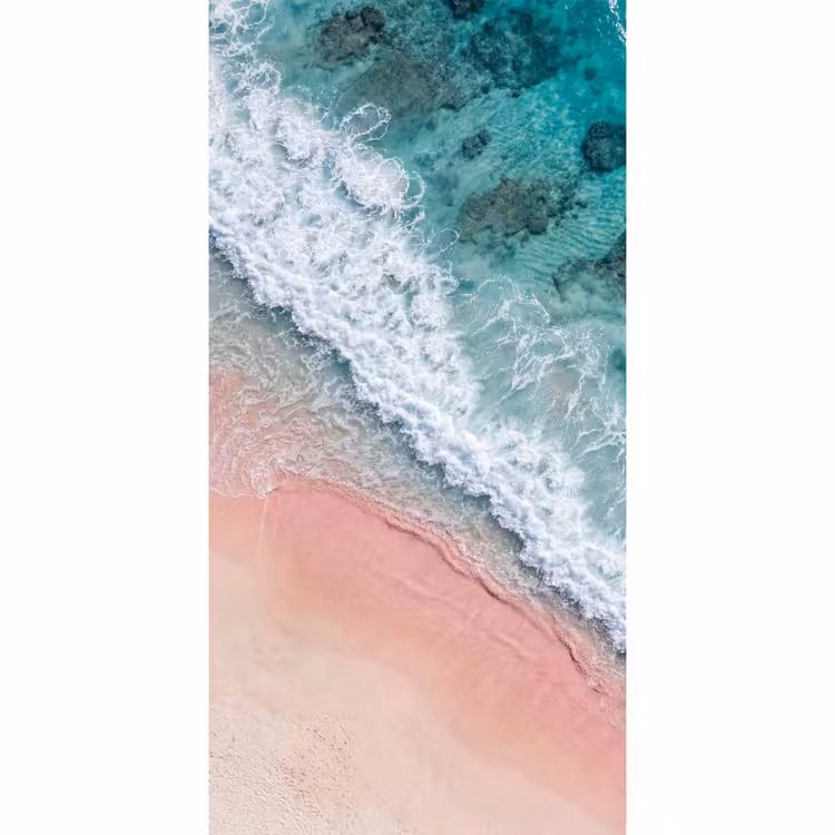 Strand - Oceaan - Golven - Roze Zand - Natuur Behang Vlies klein -3d_website
