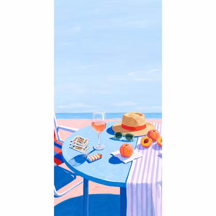 Tapete - Strand – Picknick – Sommer - Strand - Picknick - Zomer Behang Vlies klein