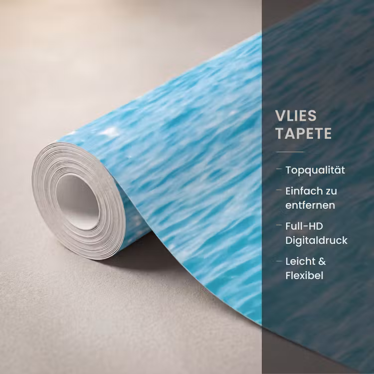 Strand - Water - Natuur - Blauw - Beige Behang Vlies klein -USP_closeupDE