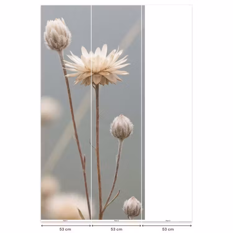 Strobloemen - Wit - Daglicht Behang Vlies klein -USP_banen