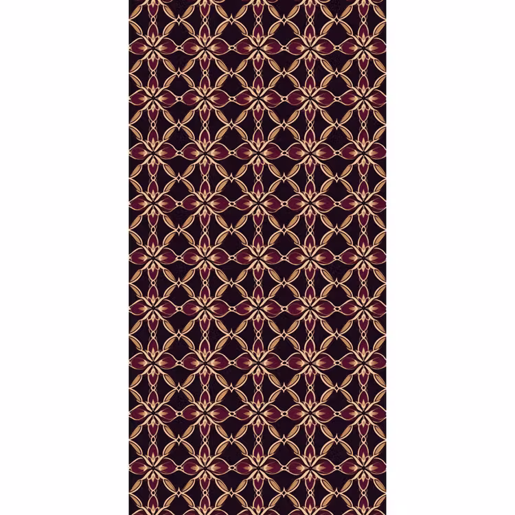 Symmetrisch - Tegel - Burgundy Behang Vlies klein 1076 -3d_website