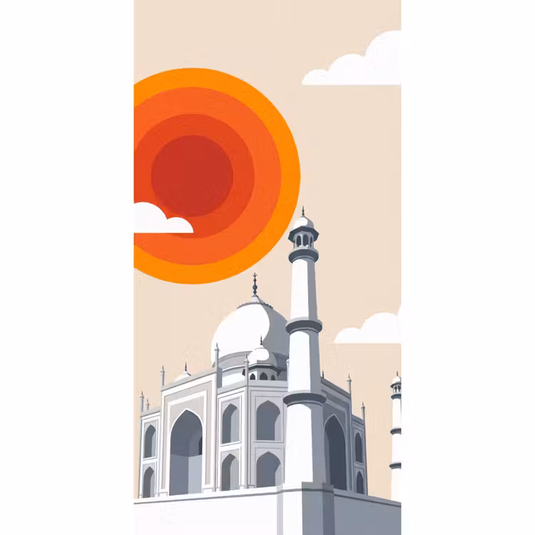 Taj Mahal - Zon - Koepel - Architectuur - India - Grafisch Behang Vlies klein -3d_website