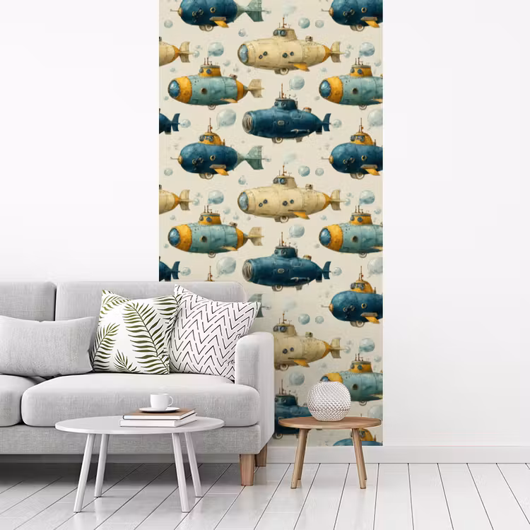 Duikboot - Fantasie - Kleurrijk fotobehang vinyl groot 64 -woonkamer