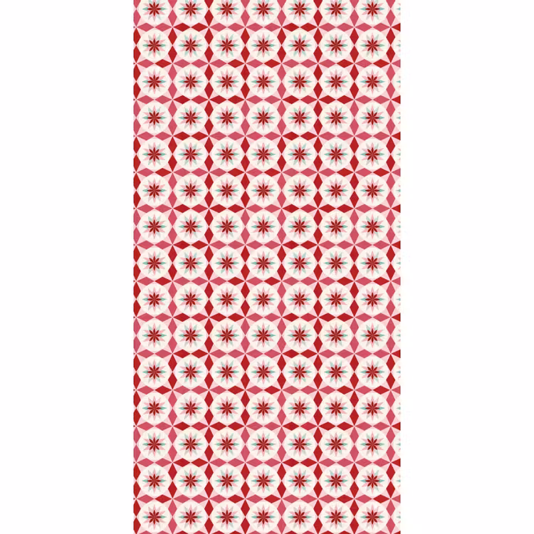 Tegelpatroon - Sterren - Retro - Roze - Mintgroen Behang Vlies klein 1076 -3d_website